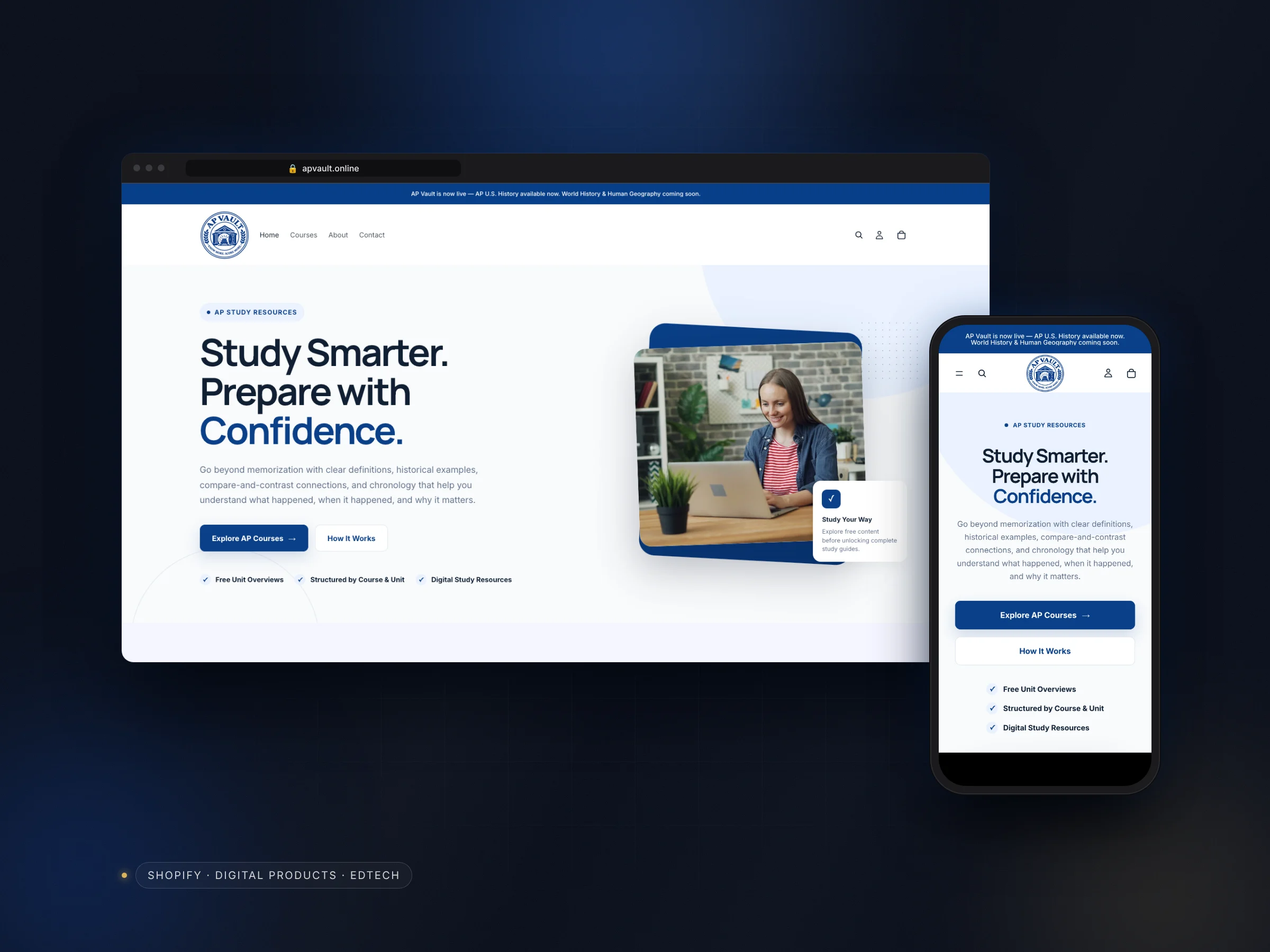 AP Vault – website design by Four B