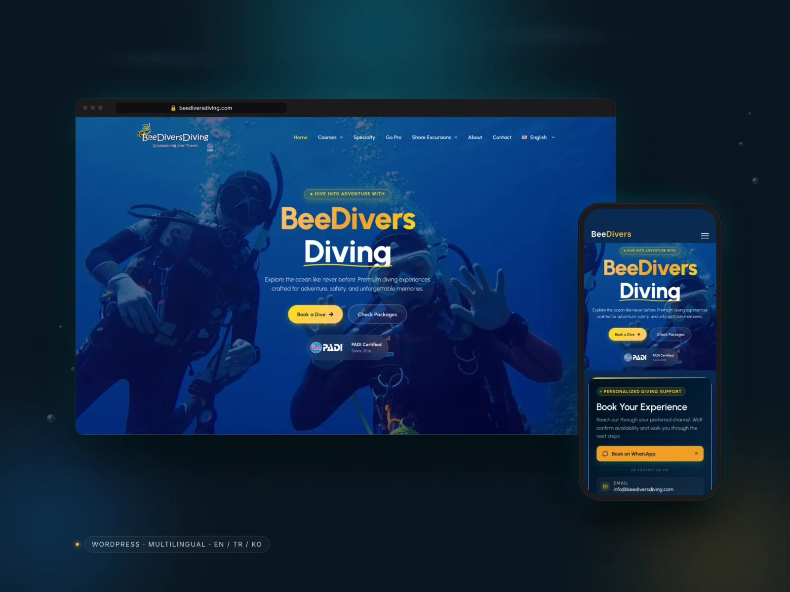 Bee Divers Diving – case study by Four B